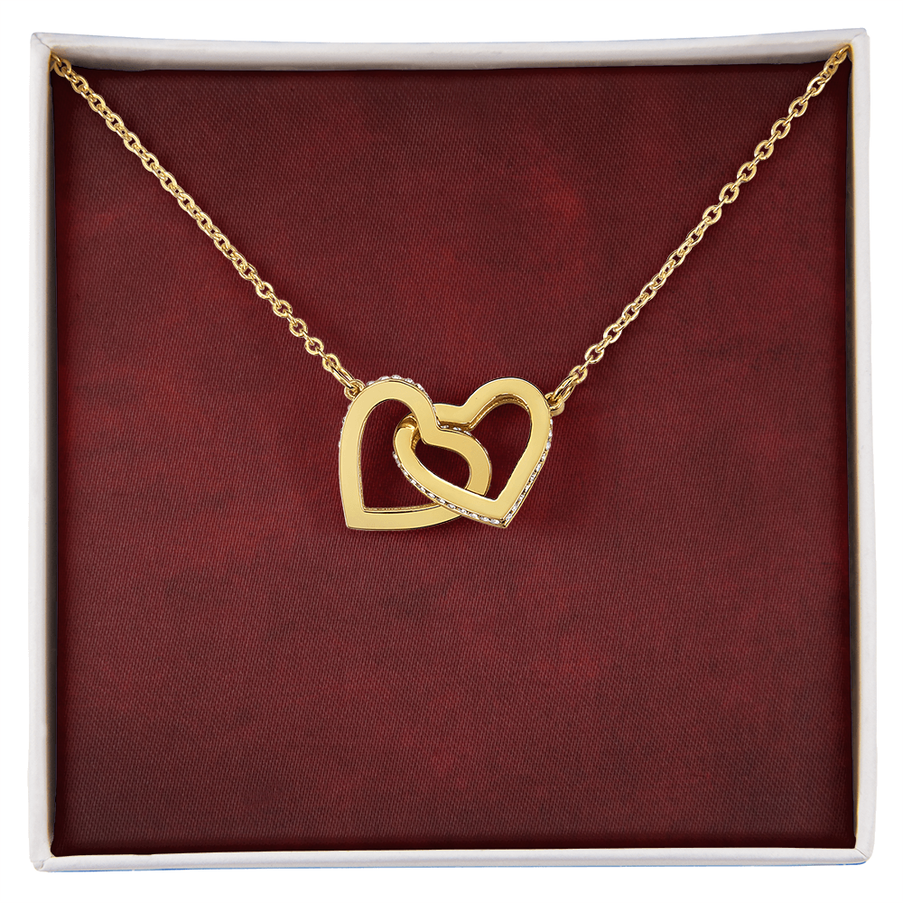 Interlocking Hearts Necklace - Yellow & White Gold Variants