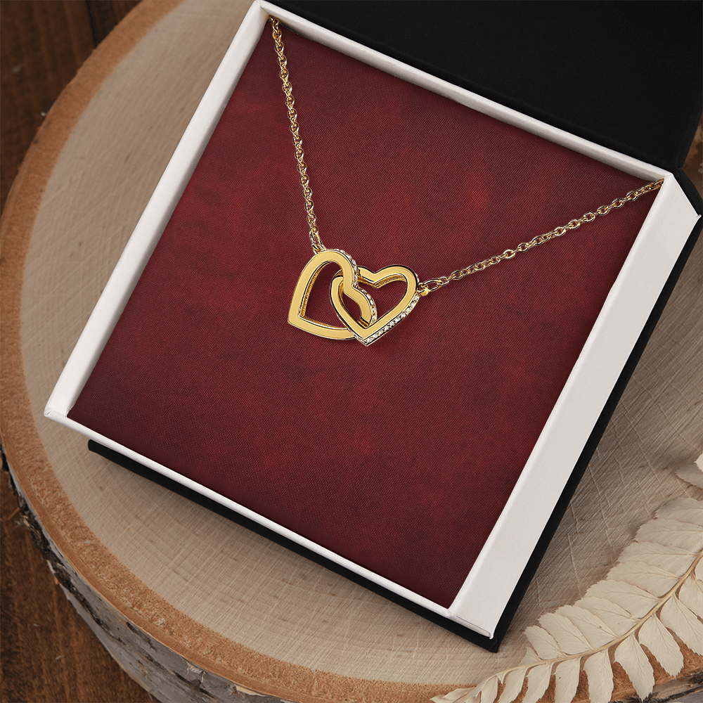 Interlocking Hearts Necklace - Yellow & White Gold Variants