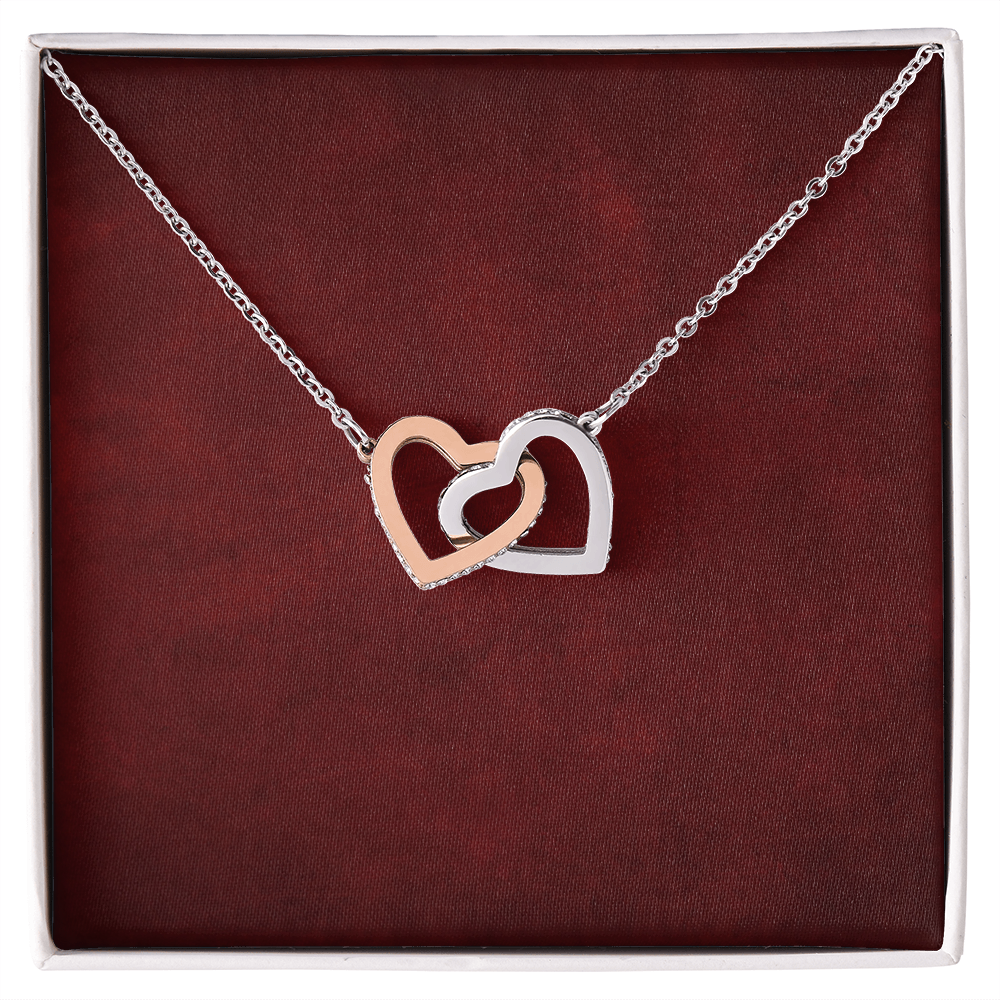 Interlocking Hearts Necklace - Yellow & White Gold Variants