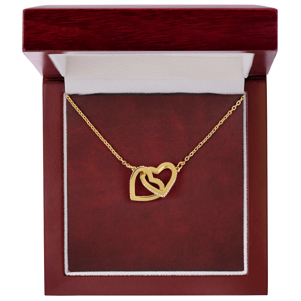Interlocking Hearts Necklace - Yellow & White Gold Variants