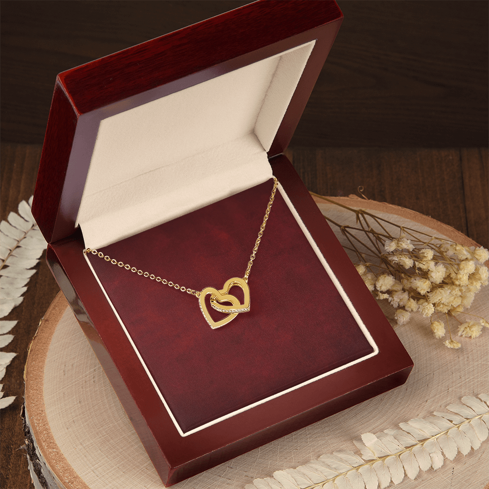 Interlocking Hearts Necklace - Yellow & White Gold Variants