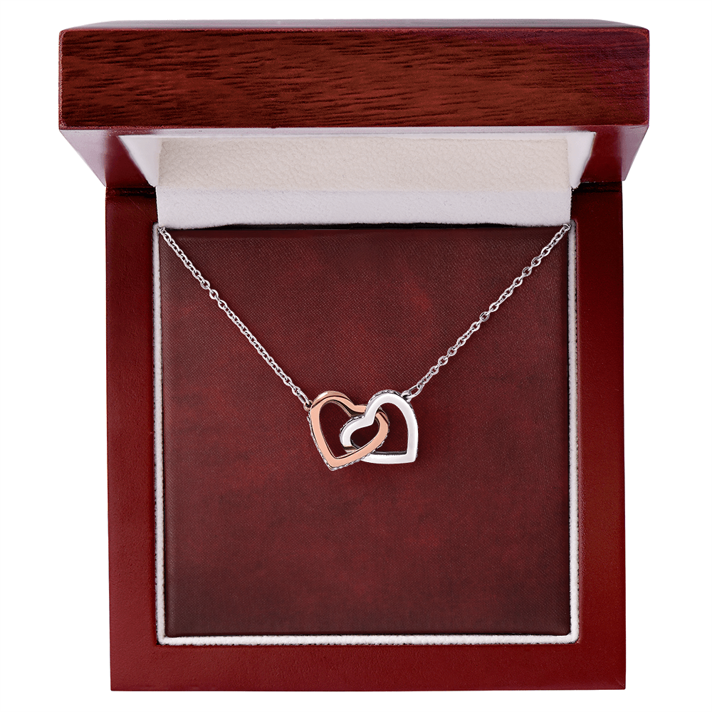 Interlocking Hearts Necklace - Yellow & White Gold Variants