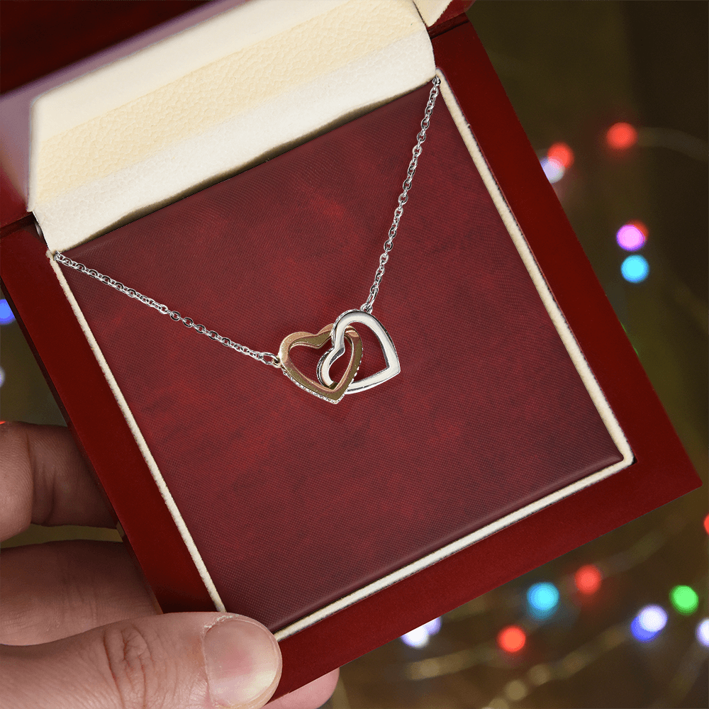 Interlocking Hearts Necklace - Yellow & White Gold Variants